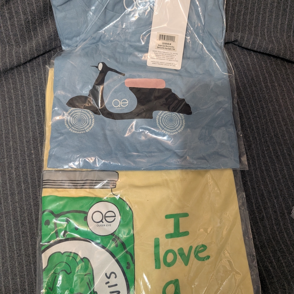 QED London Blue and Yellow Graphic Tees